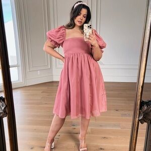 NWT JessaKae Ballerina Dusty Rose Satin-Look Midi Dress size 2x